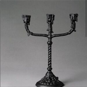 John Derian 12"x10" Taper Cast Aluminum Macabre-Labra Dripping Candelabr…